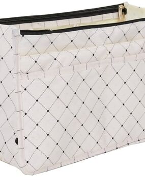 Purse Organizer White And Black Quilted Diamond-Print~Busy Girl On The Go